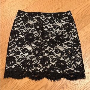 Theory Black Lace Mini Skirt